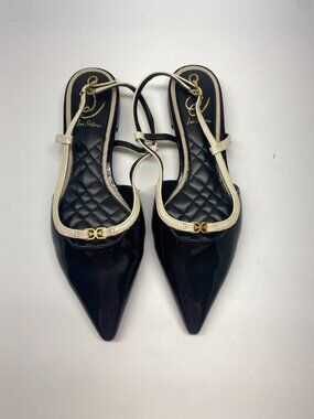 Sam Edelman Womens Cohen Black Slingback Pointy Toe Flat Sz 6.5